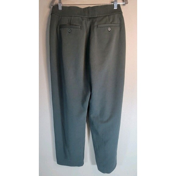 UNIQLO U Wide Leg Ankle Pants Olive Green Pull-On Trousers Size M - Picture 4 of 5